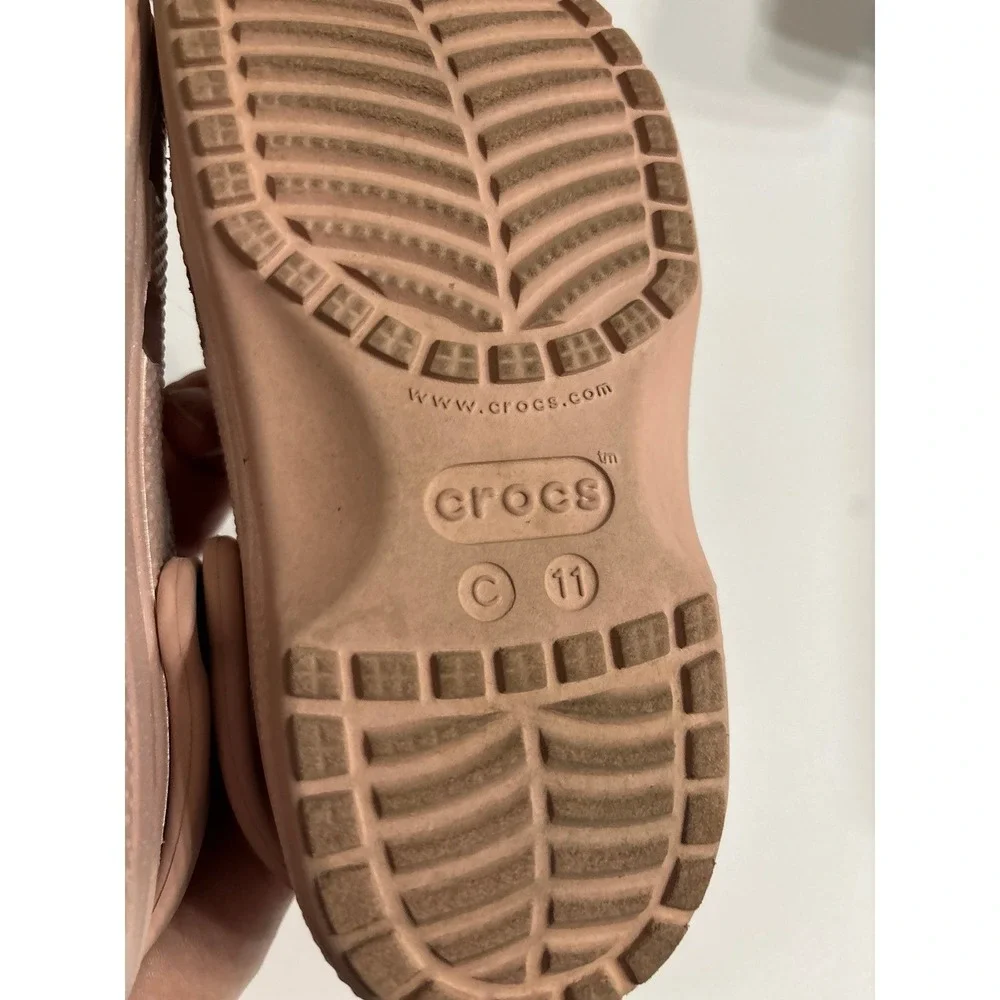 Crocs Pink Matalic Clog Sandals (Sz. C11) AS IS